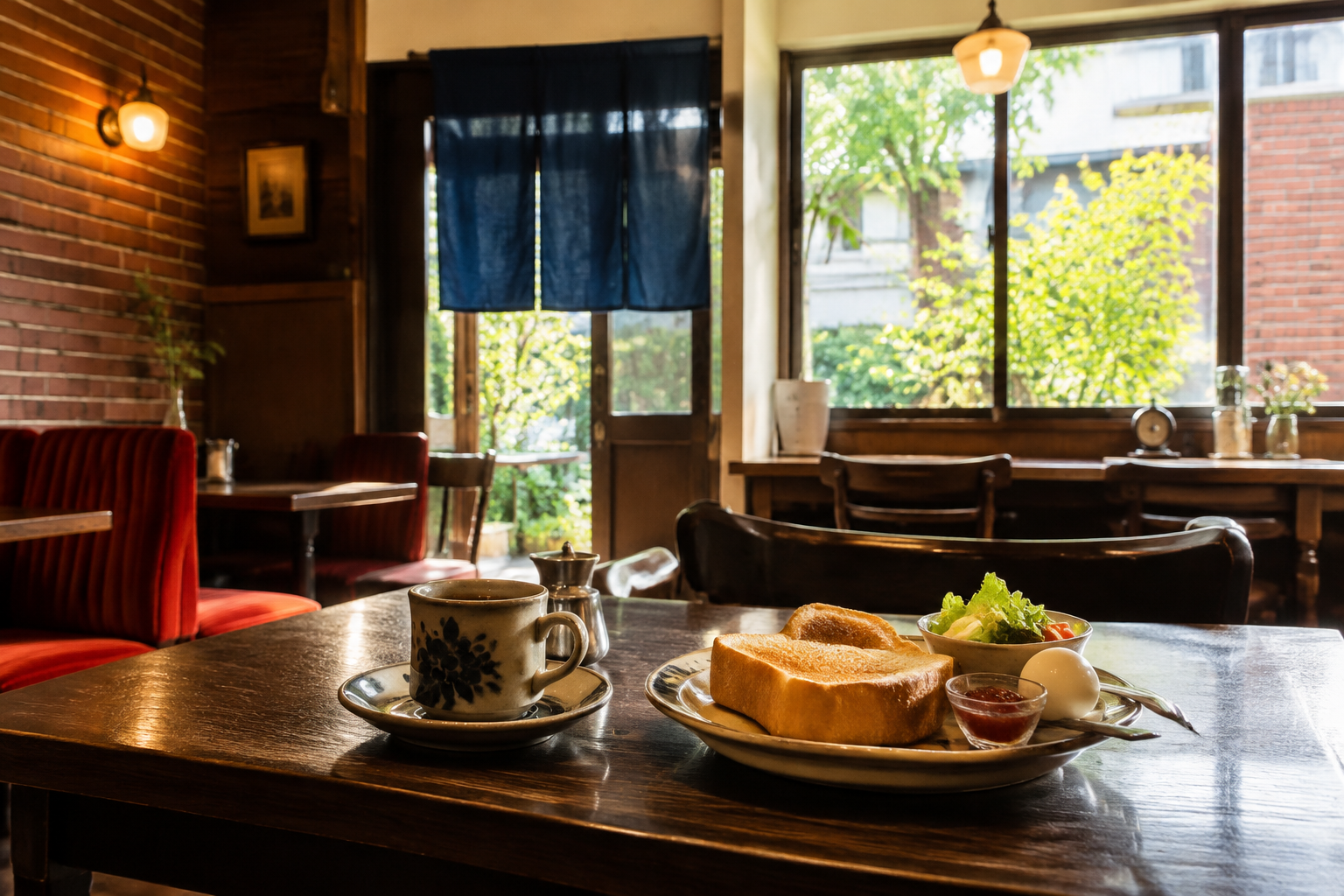 カフェの店内と座席のAI生成イメージ